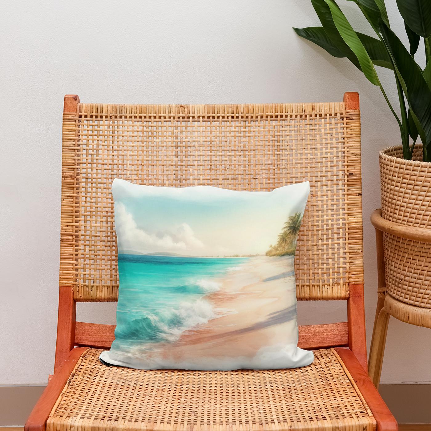 Idyllic Beach Cotton Cushion
