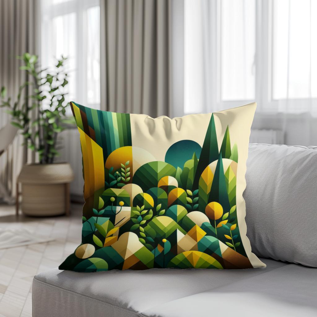 Geometric Garden Cotton Cushion