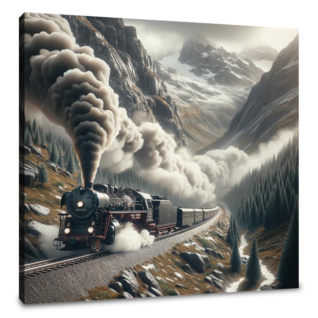 Mountain Pass Express Canvas