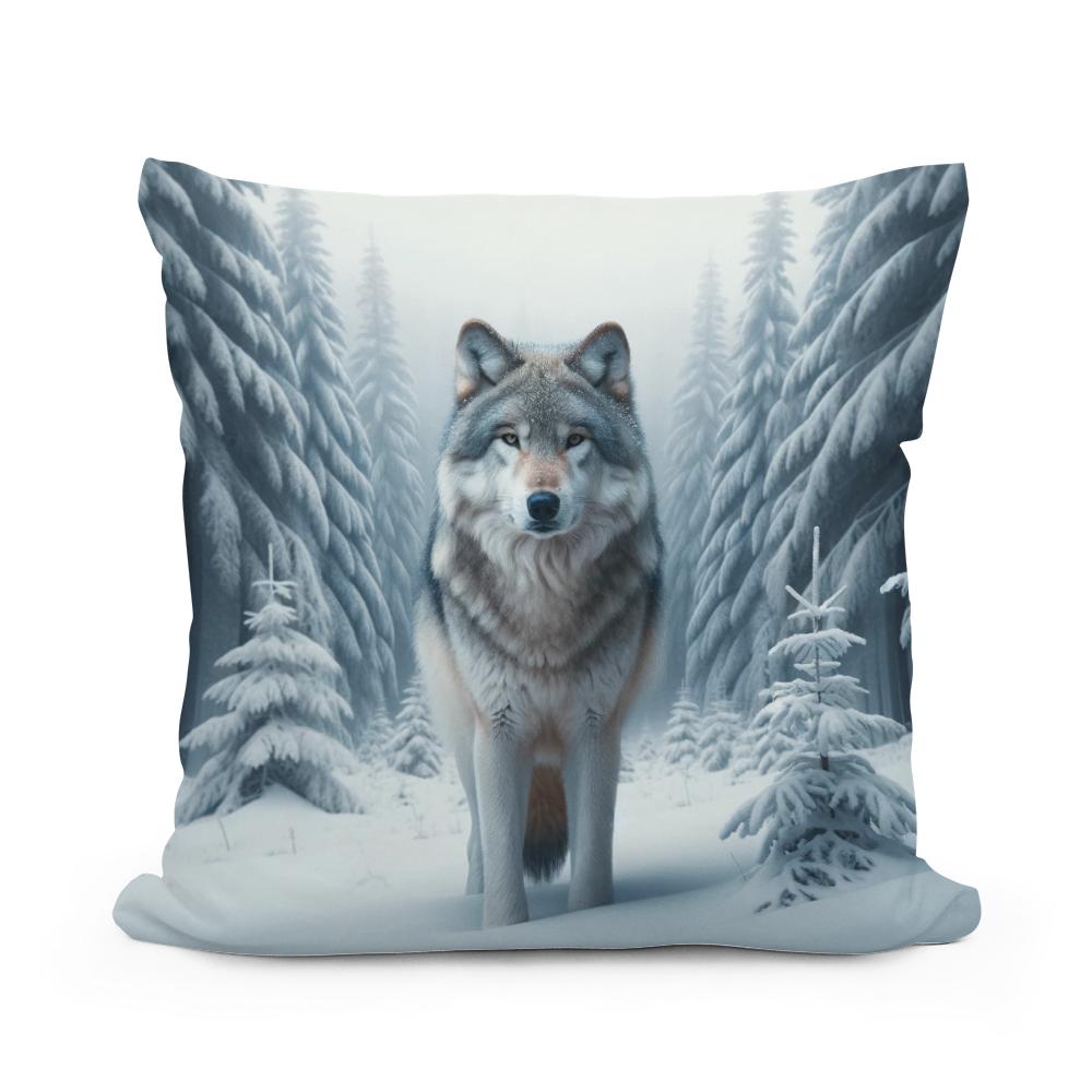 Winter's Sentinel Cotton Cushion