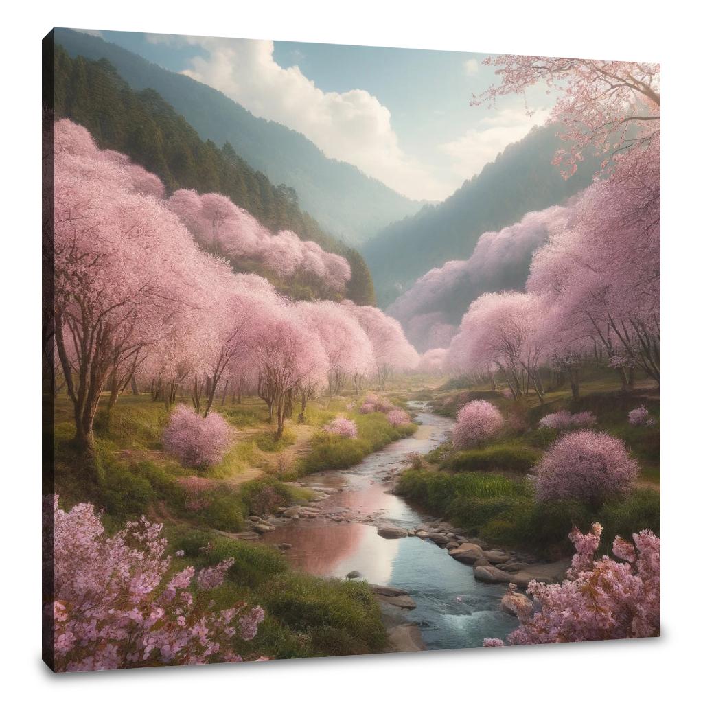 Cherry Blossom Valley Canvas