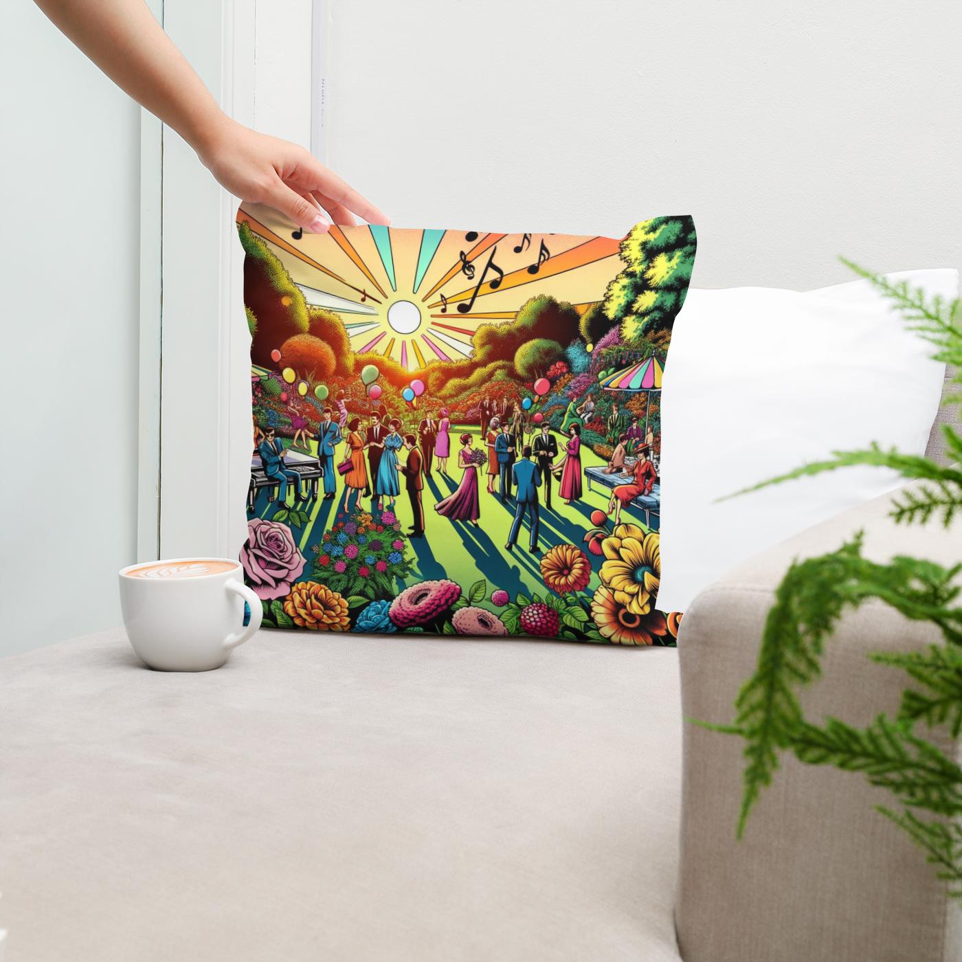Pop Art Garden Soirée Cotton Cushion