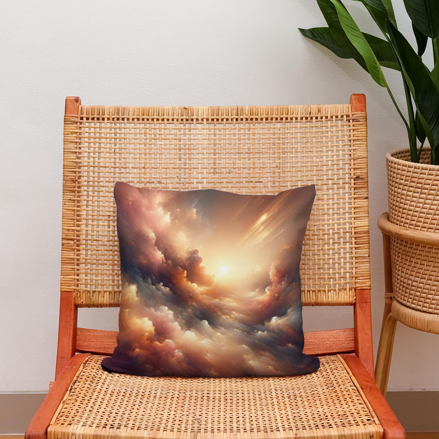 Golden Hour Serenity Cotton Cushion
