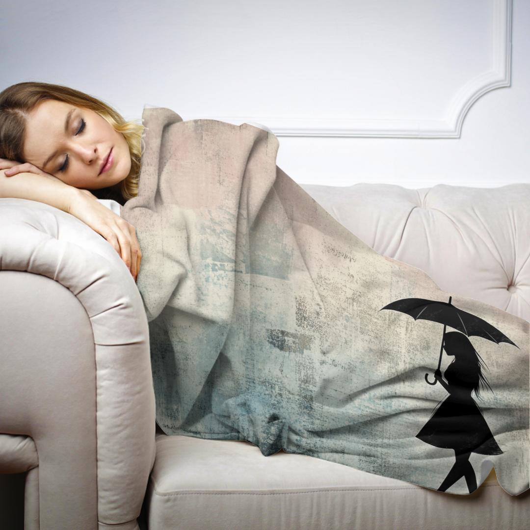 Woman with Umbrella Blanket