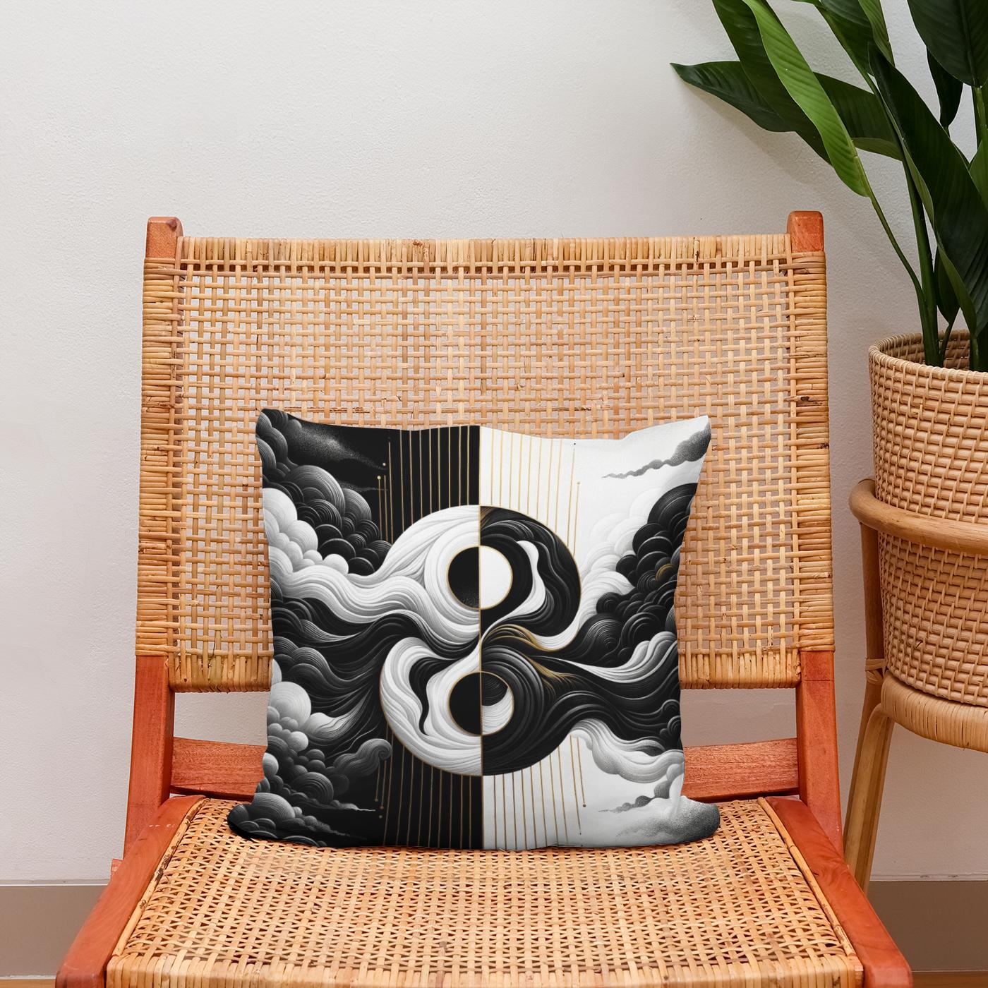 Harmony in Contrast Cotton Cushion