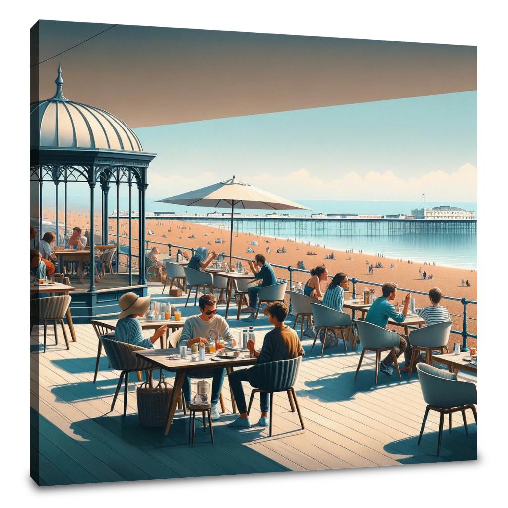 Contemporary Brighton Café Canvas