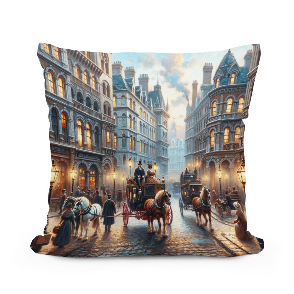 Victorian London Vista Cotton Cushion