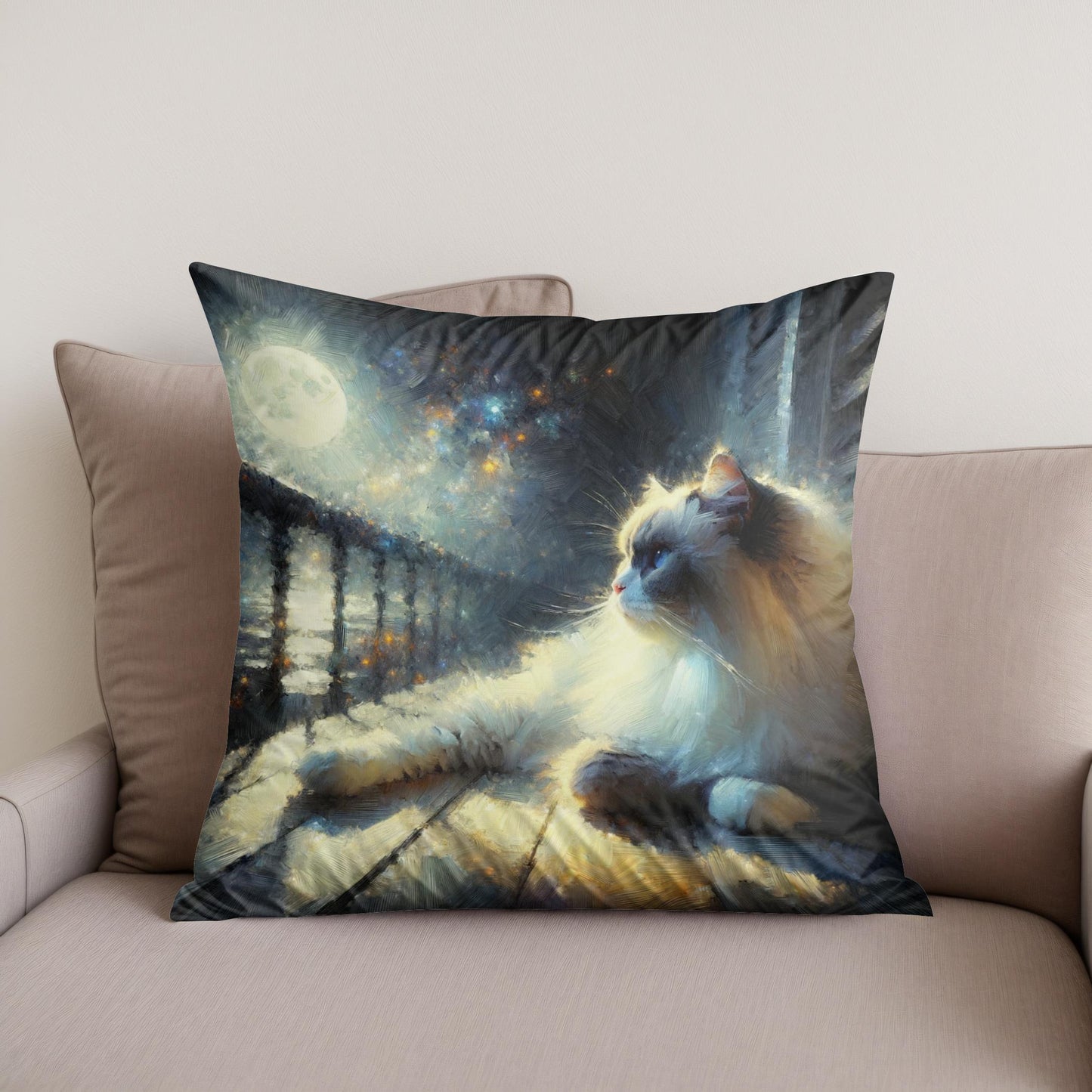 Moonlit Serenity Cotton Cushion