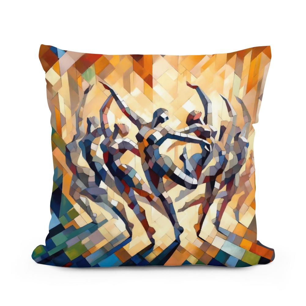 Rhythmic Dance Abstract Cotton Cushion