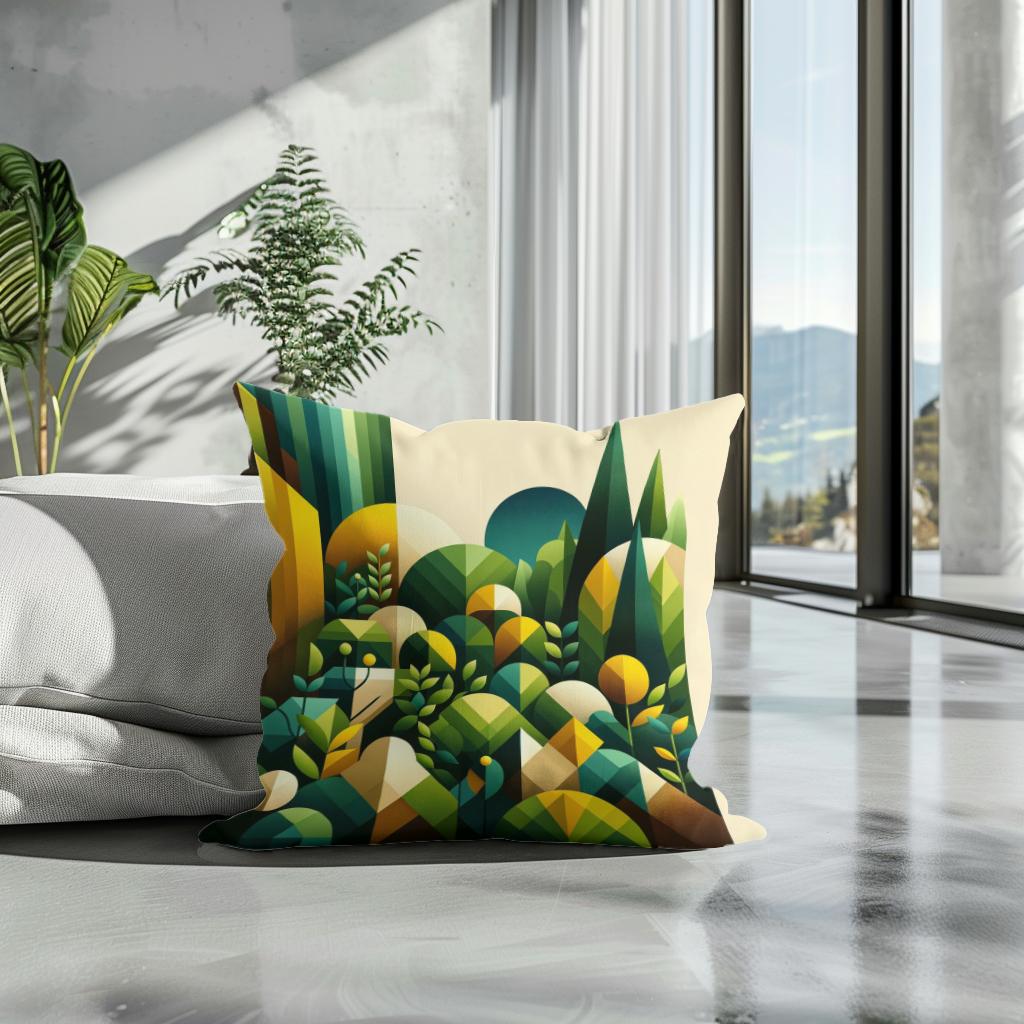 Geometric Garden Cotton Cushion