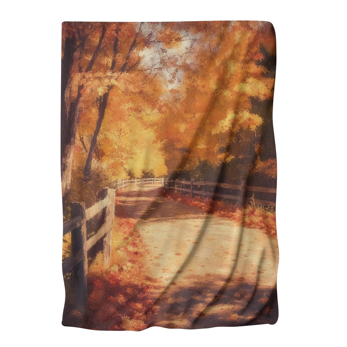 Rustic Autumn Path Blanket