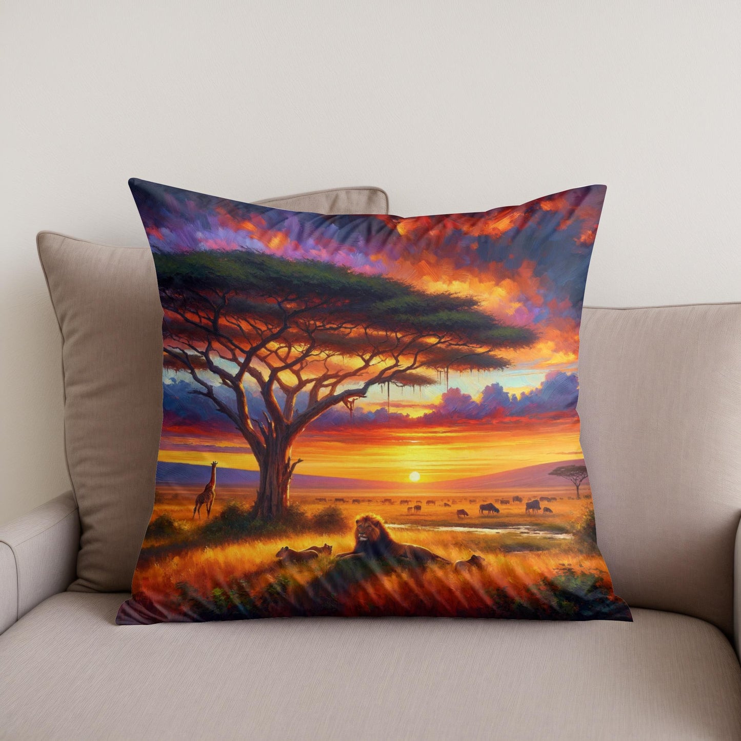 Serengeti Sundown Cotton Cushion