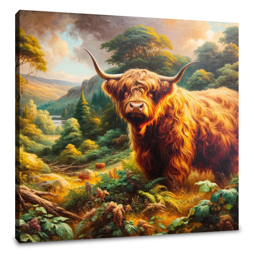 Victorian Highland Cow Majesty Canvas