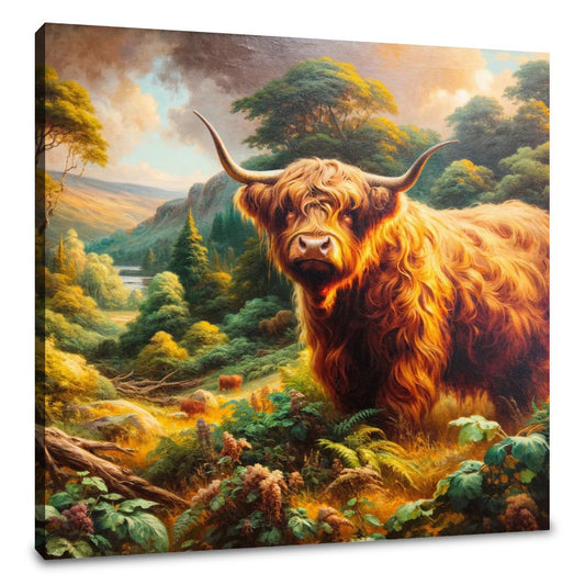 Victorian Highland Cow Majesty Canvas