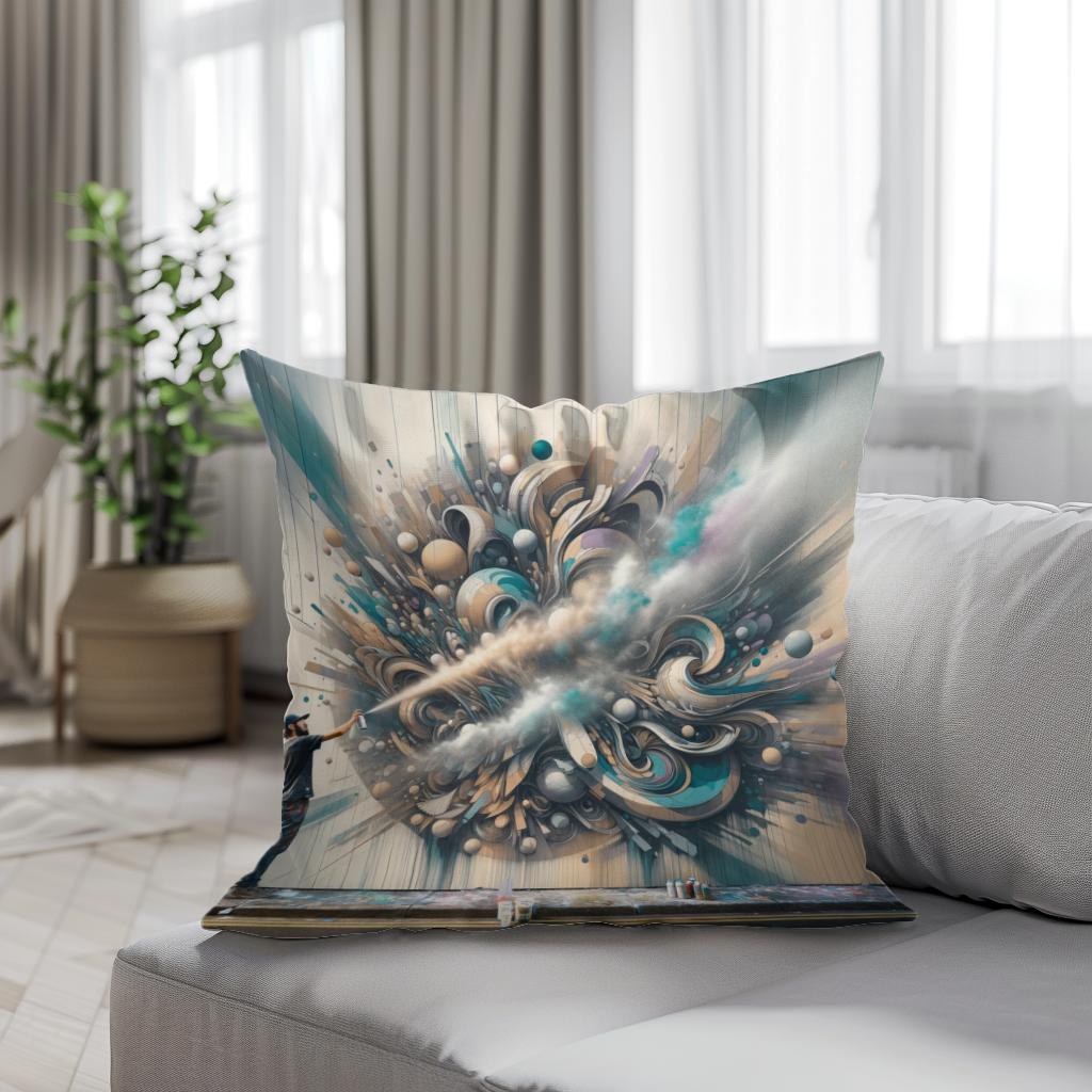Serenade of the Spray Can Cotton Cushion