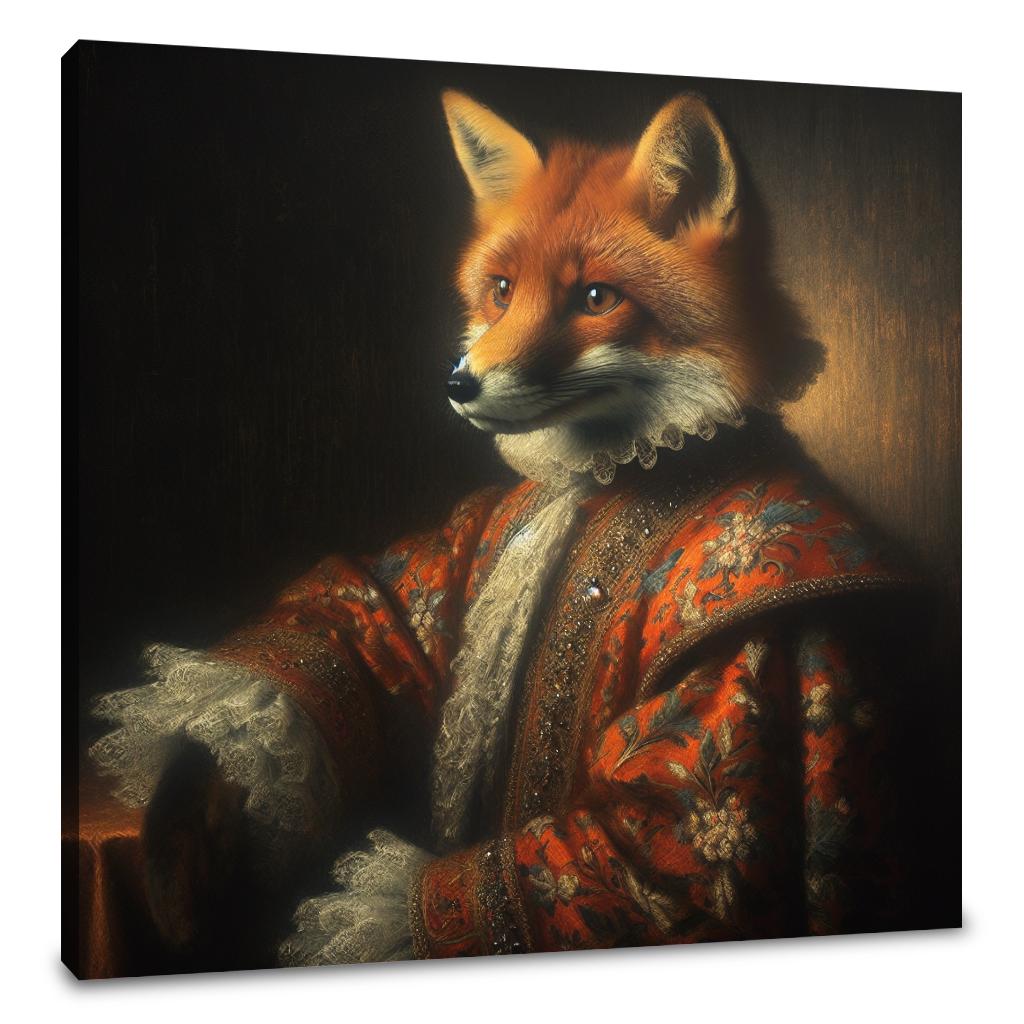 Regal Fox in Twilight Canvas