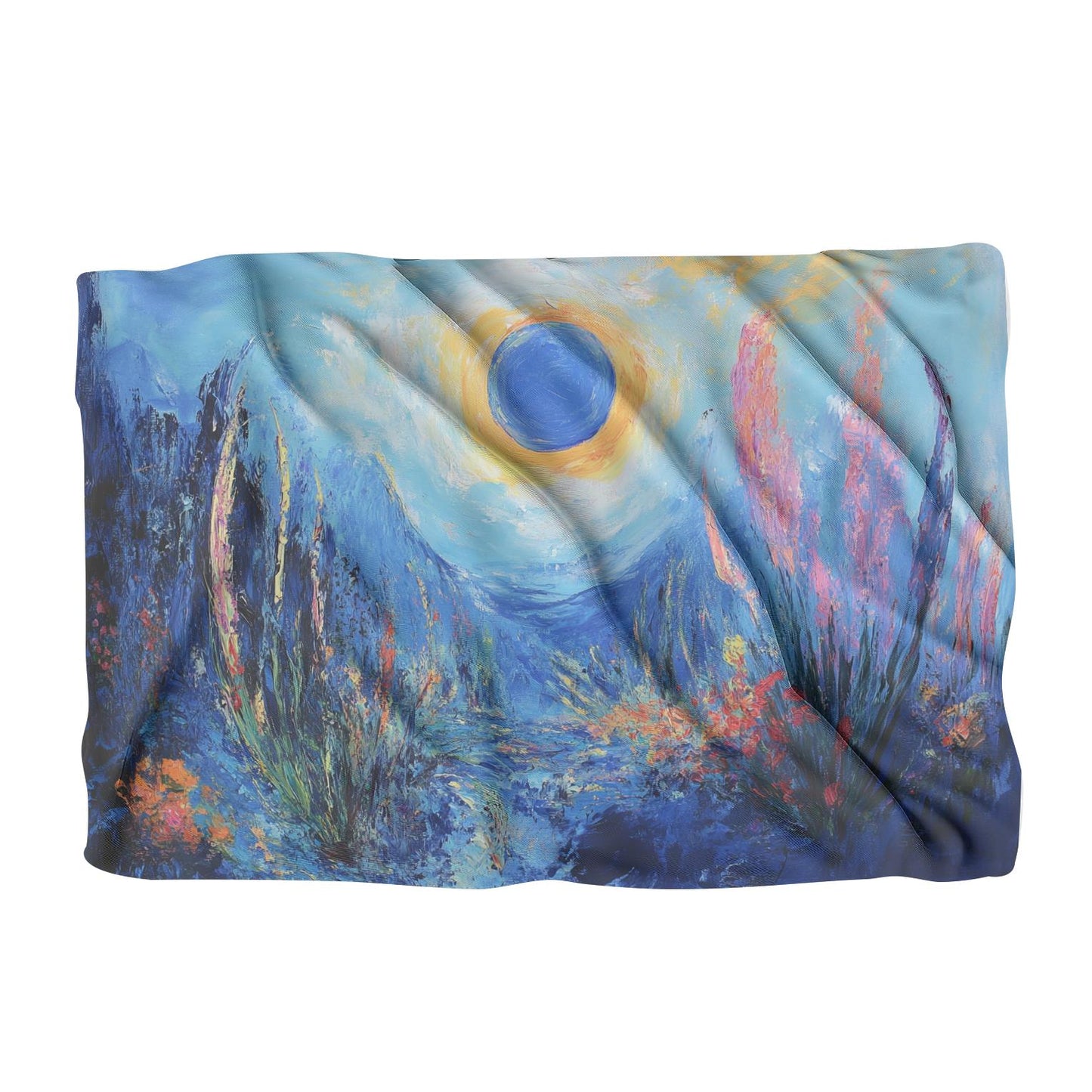 Blue Sun Landscape Blanket