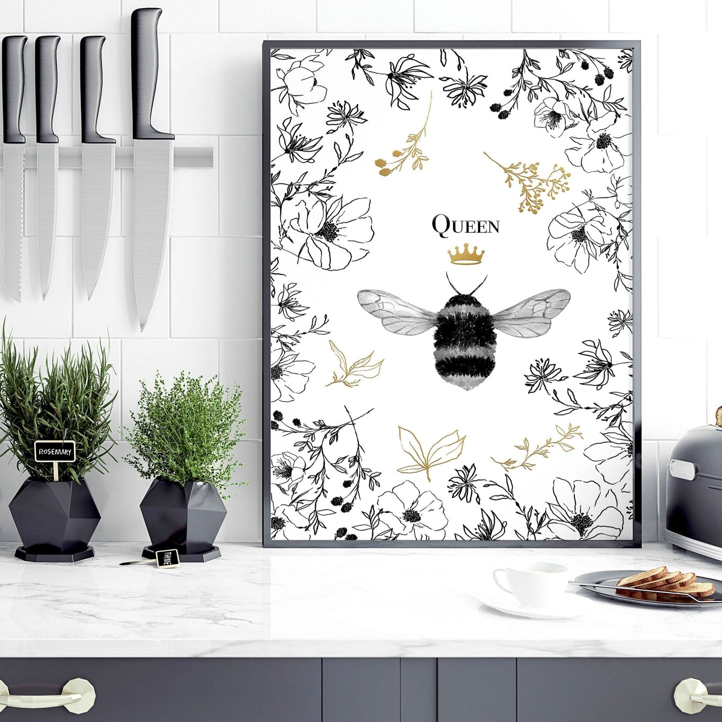 Bumble bee art | framed wall art print