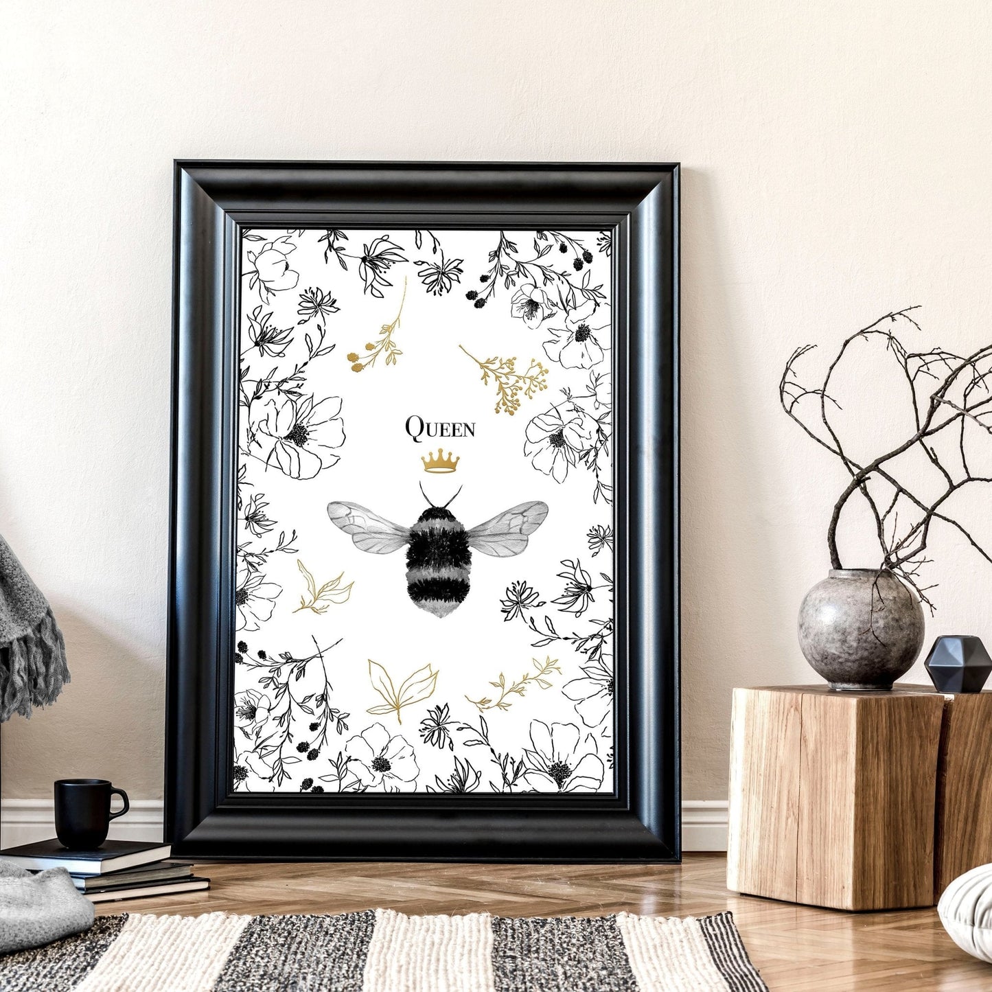 Bumble bee art | framed wall art print