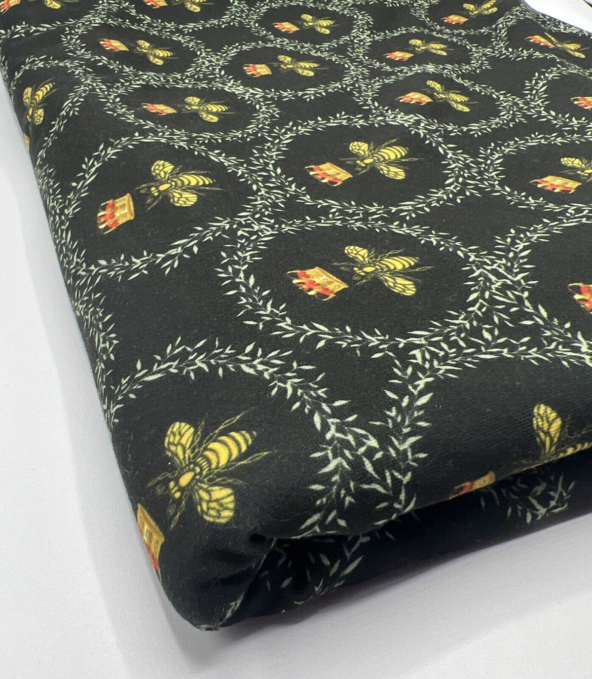 Queen Bee Print French Terry Loopback Fabric