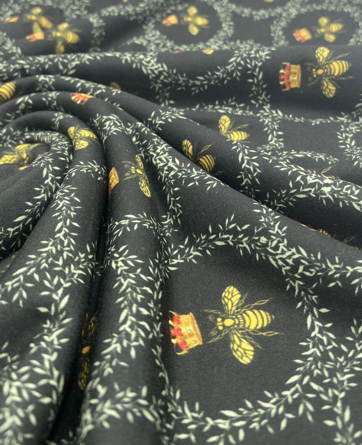 Queen Bee Print French Terry Loopback Fabric
