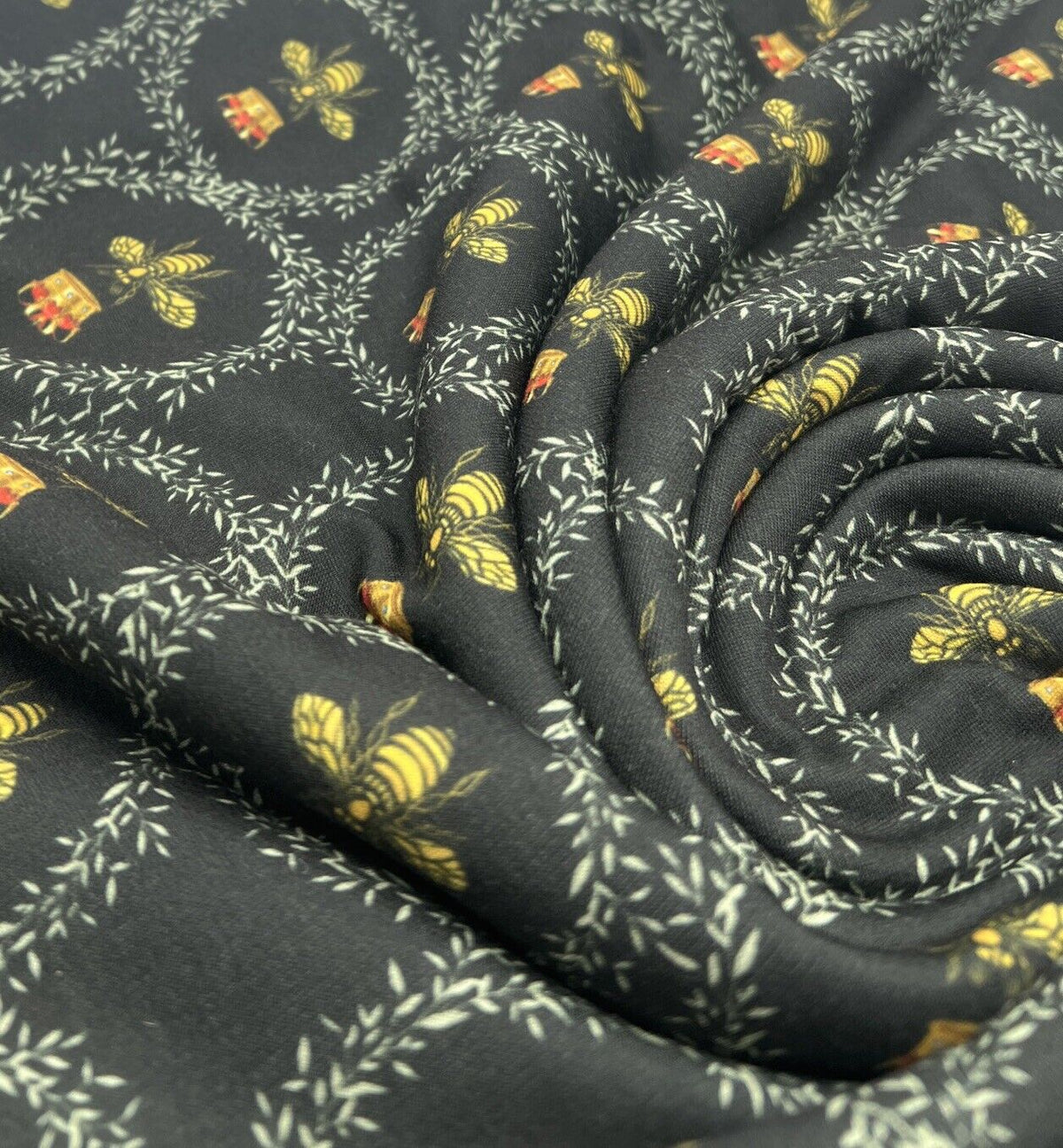Queen Bee Print French Terry Loopback Fabric