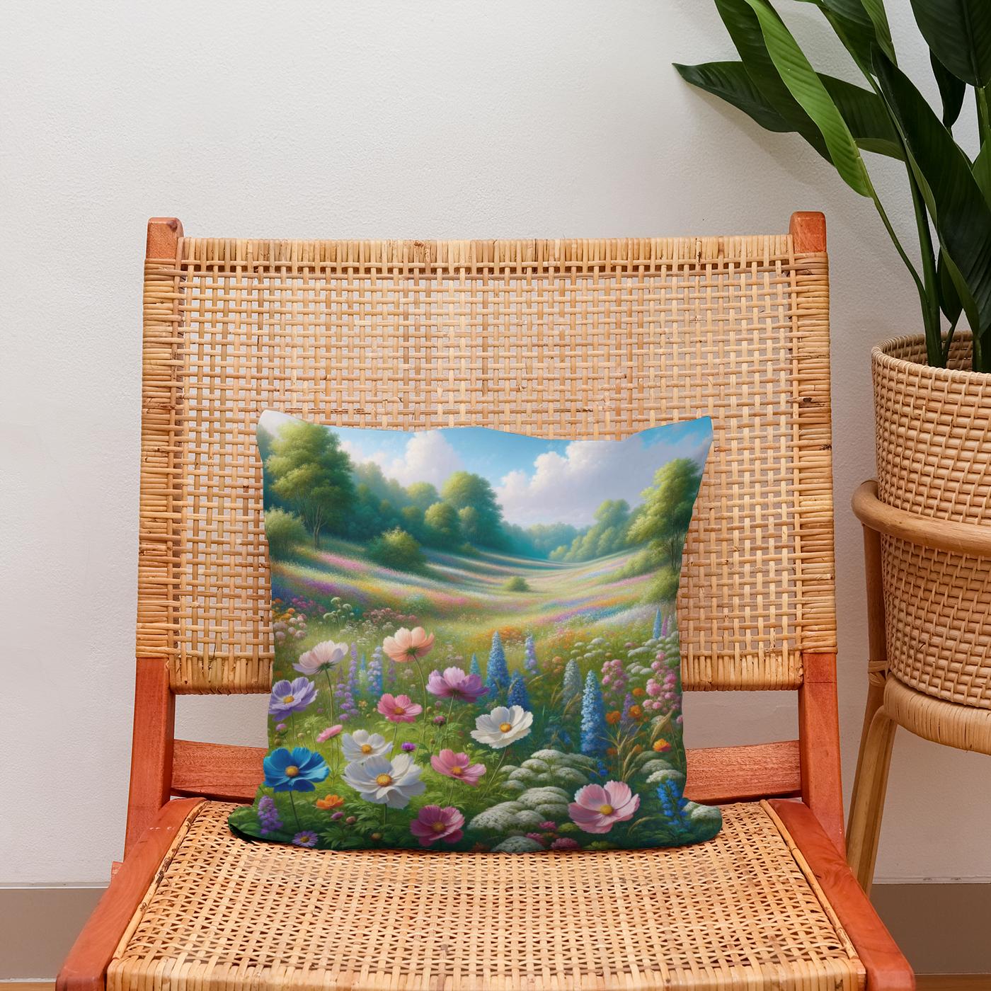 Spring Meadow Bliss Cotton Cushion