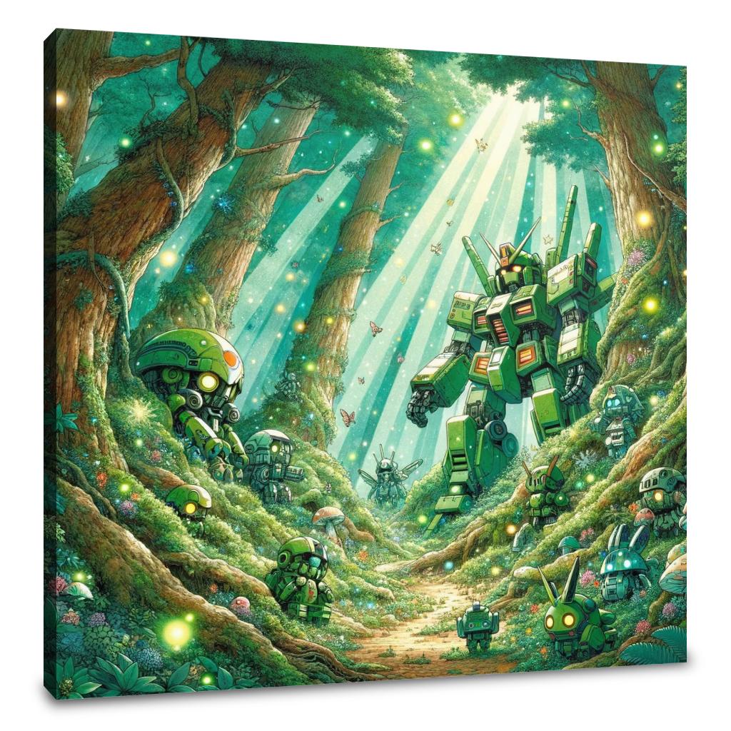 Enchanted Mecha Forest Canvas