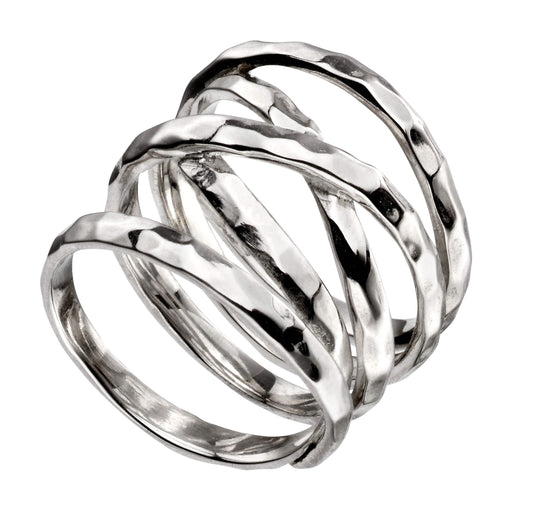 Beginnings Hammered Wide Wrap Ring