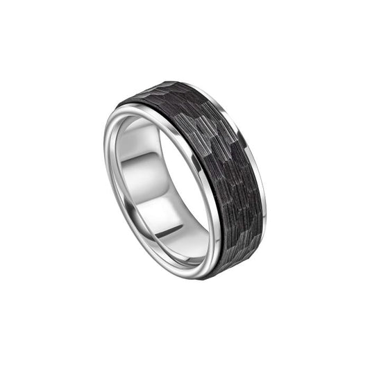 Fred Bennett Faceted Stainless Steel Spinner Ring