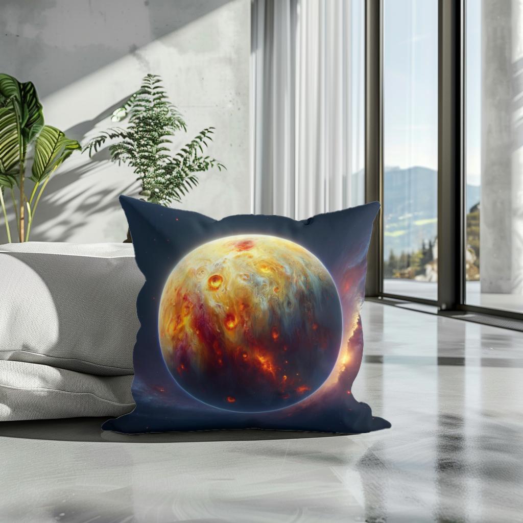 Io's Volcanic Splendor Cotton Cushion
