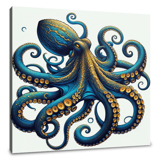 Oceanic Splendour: The Blue Octopus Canvas