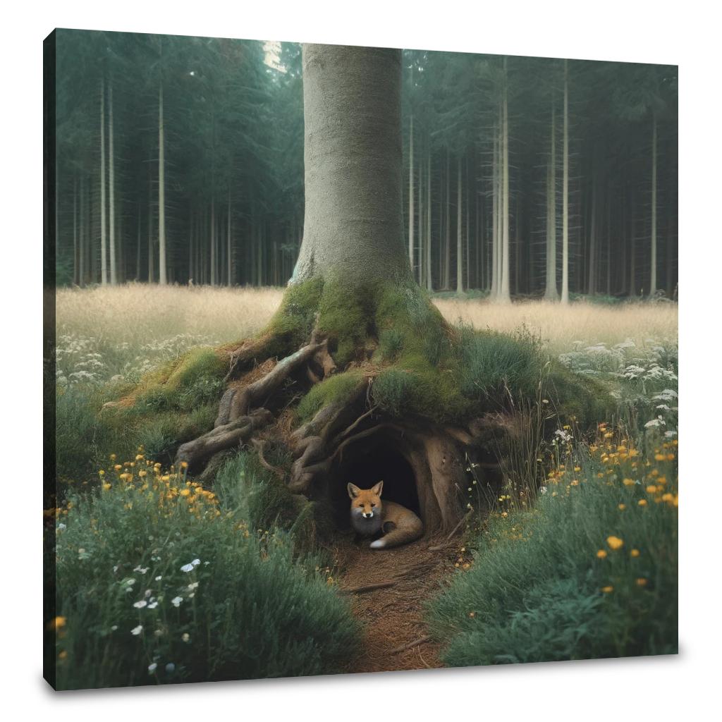 Hidden Fox Den Canvas