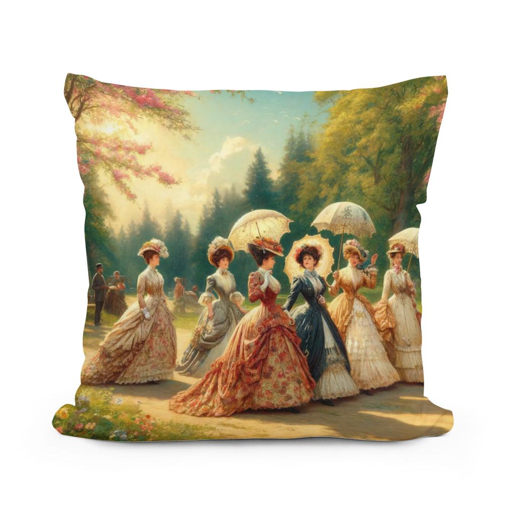 Victorian Spring Elegance Cotton Cushion