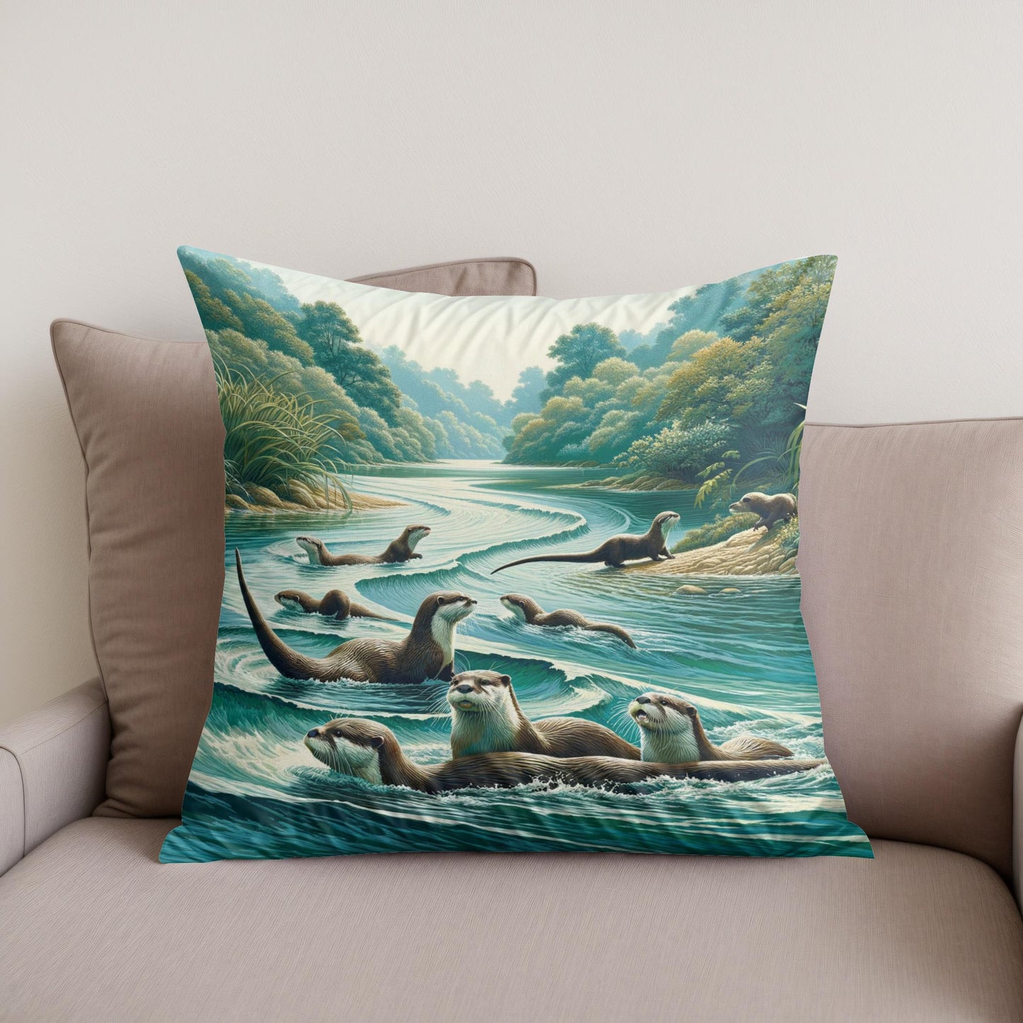 River Otter Cotton Cushion