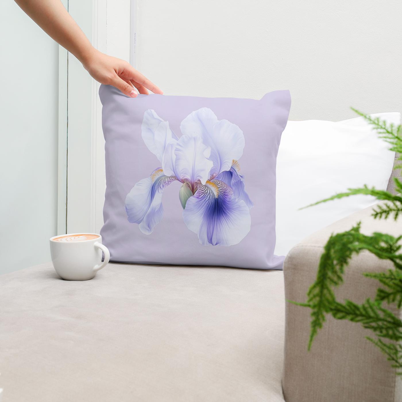 Elegant Iris Cotton Cushion