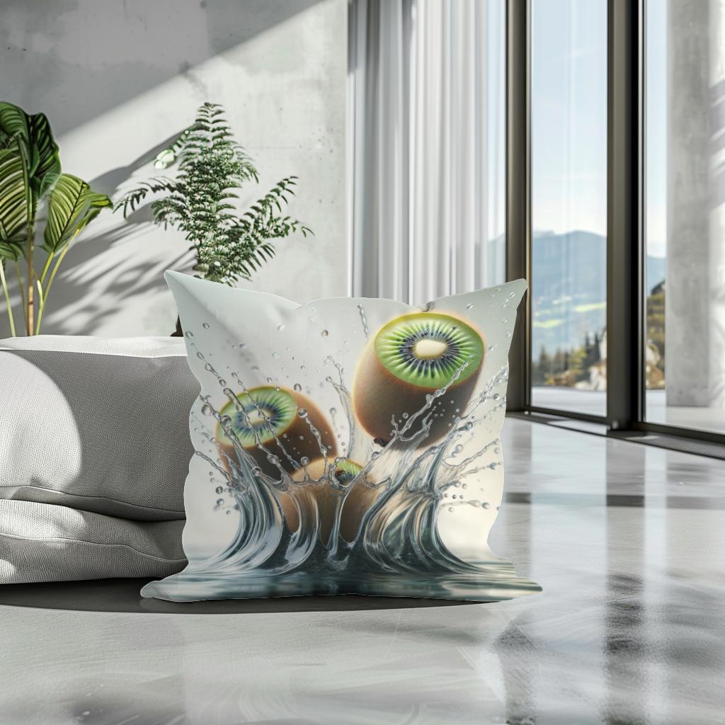 Kiwi Splash Elegance Cotton Cushion