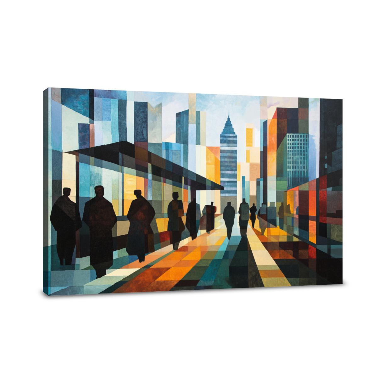 Geometric Bus Stop Canvas