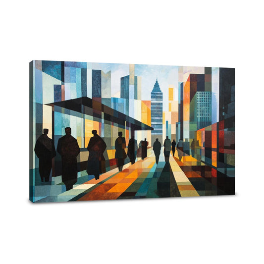 Geometric Bus Stop Canvas