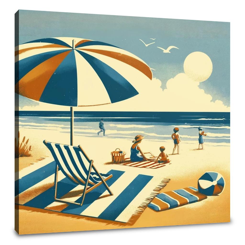Vintage Beach Day Canvas