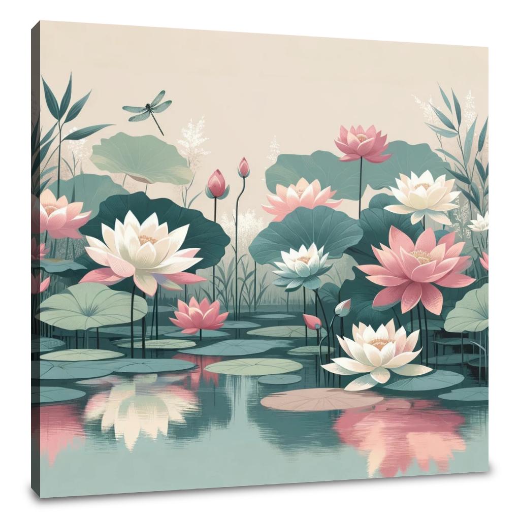 Lotus Pond Tranquility Canvas
