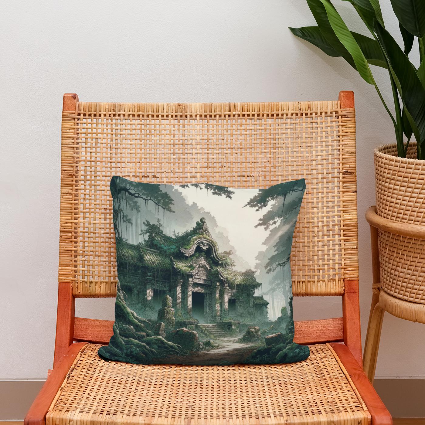 Forgotten Temple Cotton Cushion