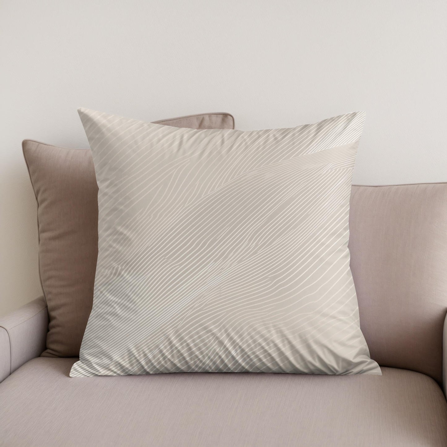 Light Taupe Micro Line Cotton Cushion