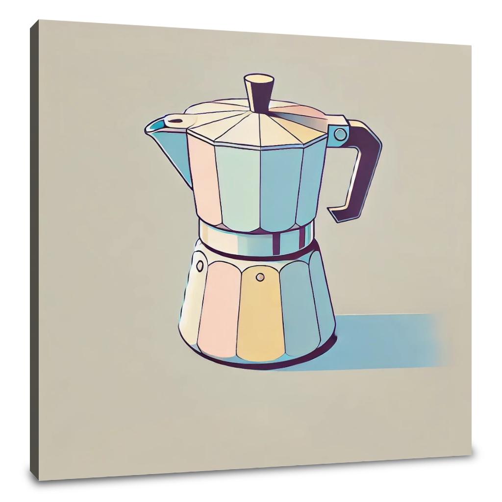 Pastel Cafetière Elegance Canvas