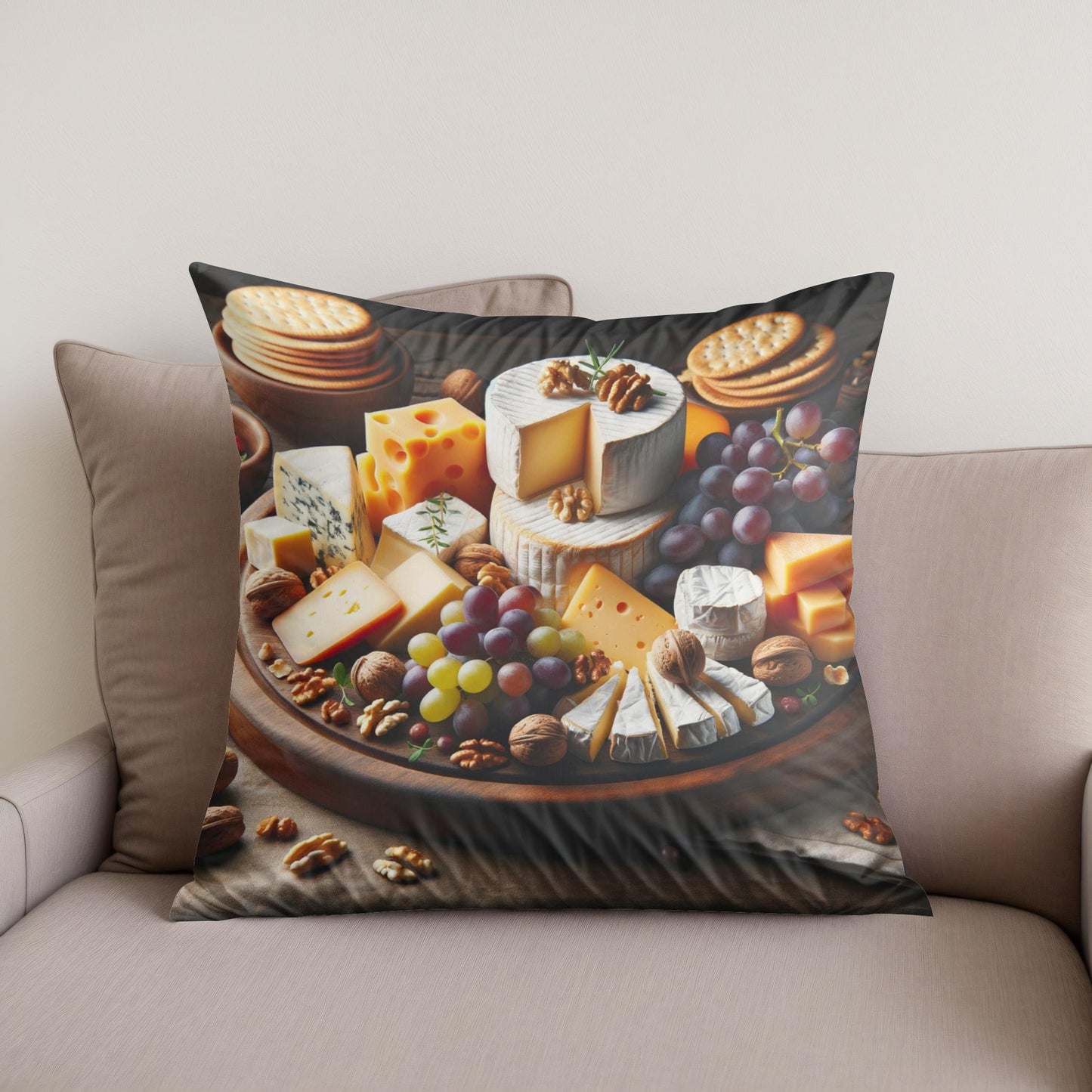 Gourmet Cheeseboard Cotton Cushion