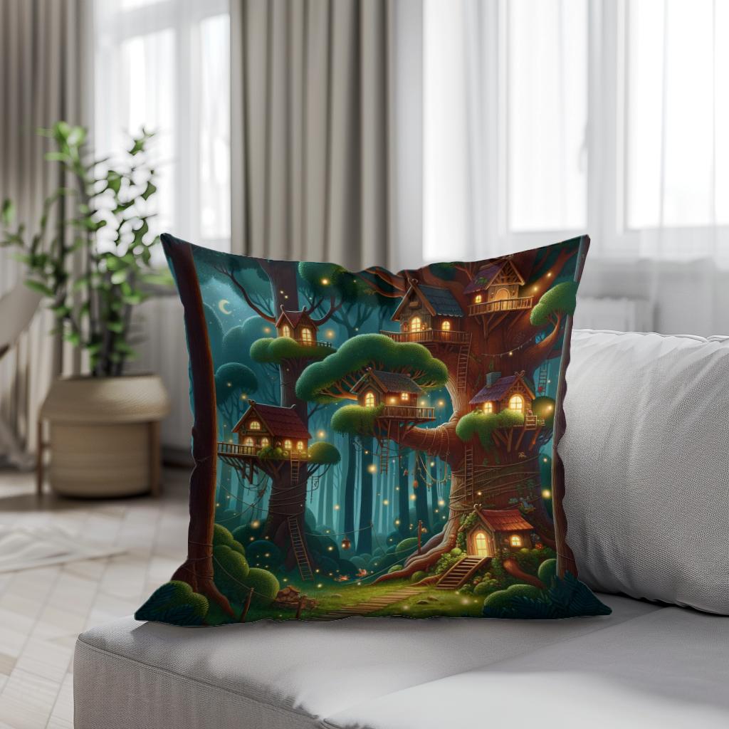 Twilight Treetop Cotton Cushion