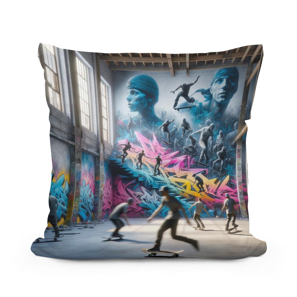 Skateboard Symphony Cotton Cushion