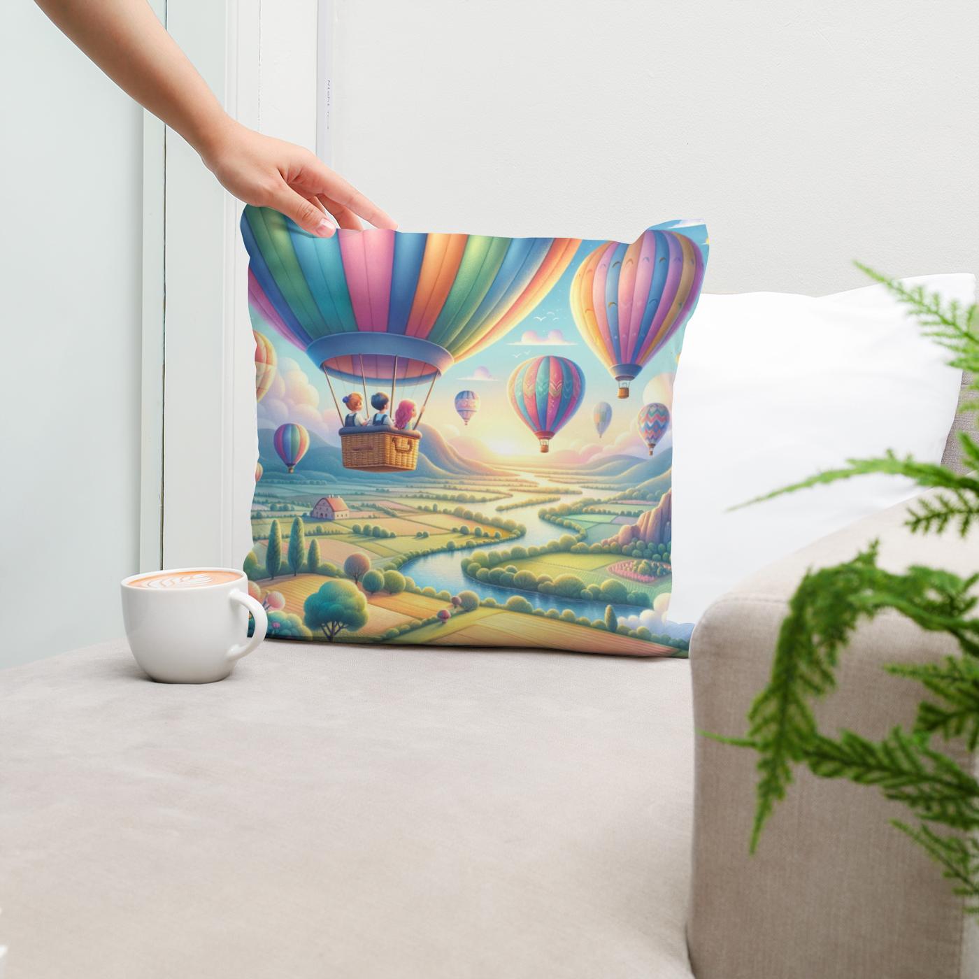 Balloon Adventure Cotton Cushion
