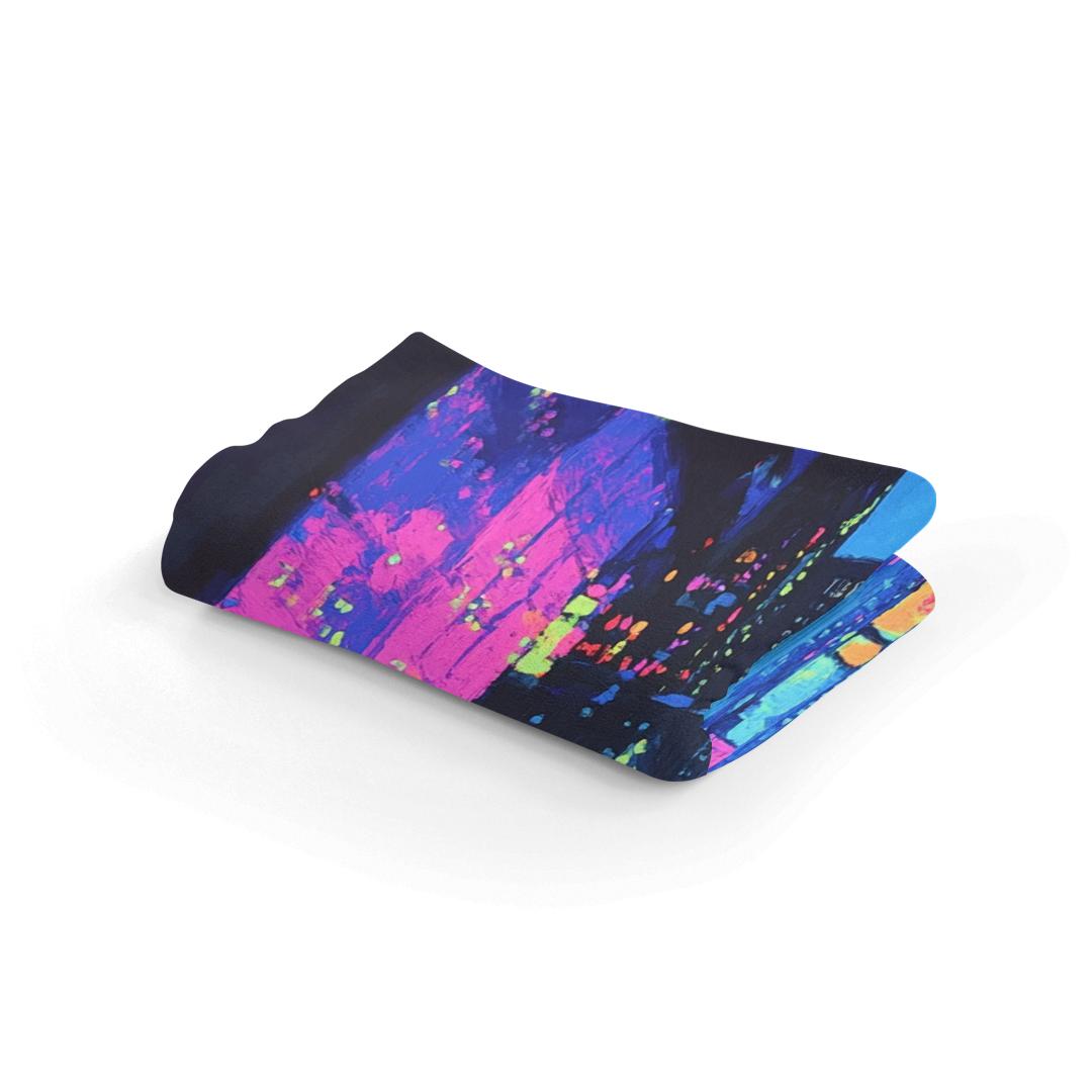 Neon Metropolis Night Blanket