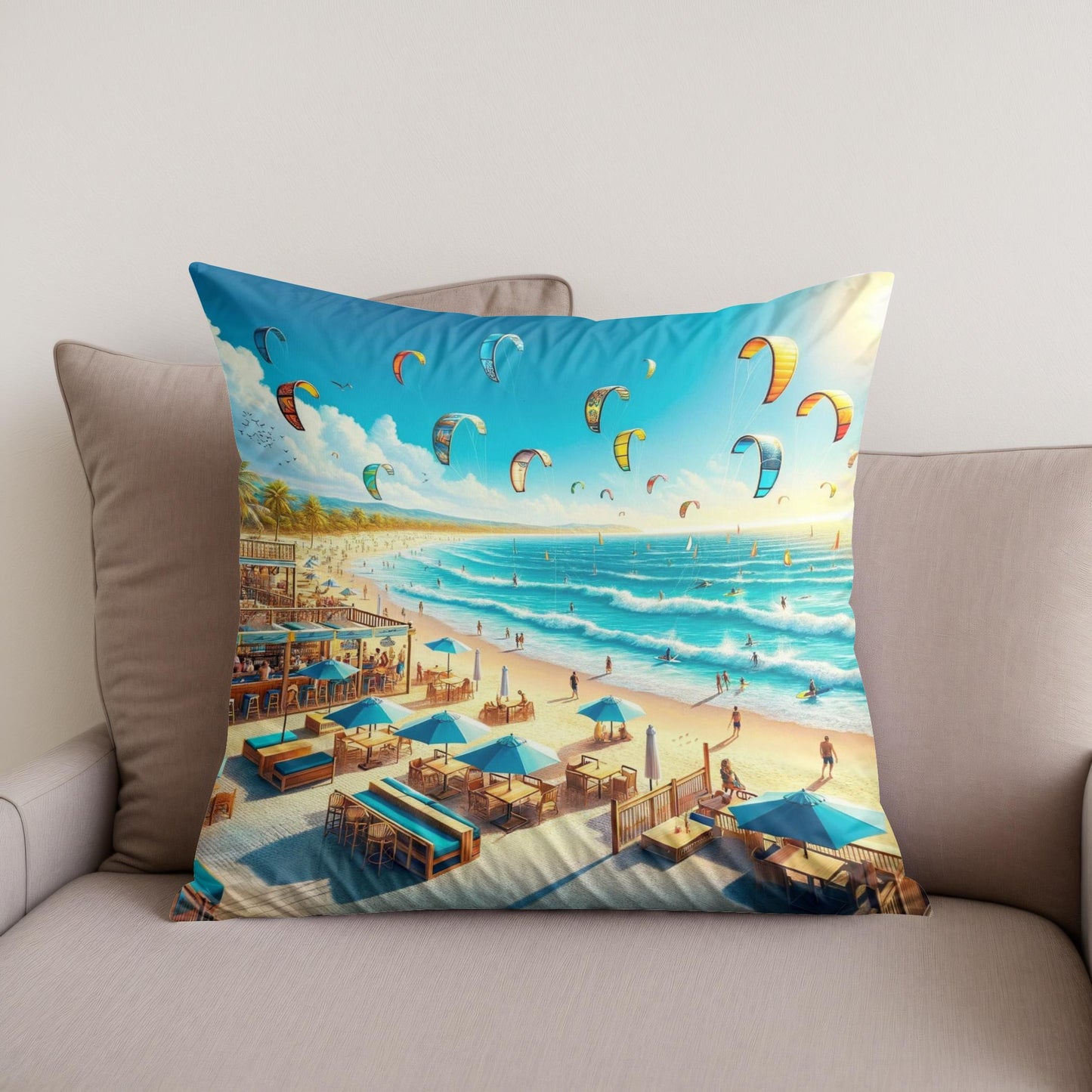 Azure Summer Harmony Cotton Cushion